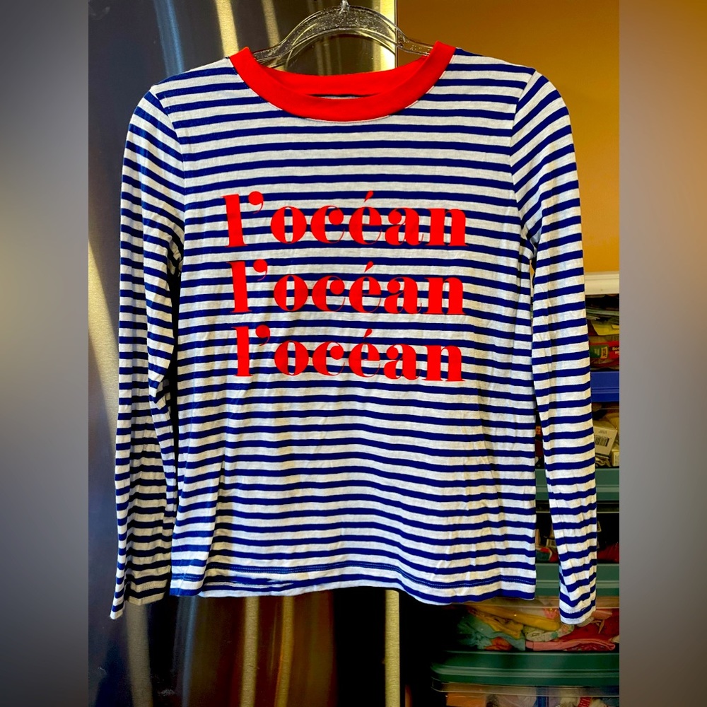 J. Crew L’ OCEAN Striped Long Sleeve Crew Neck size XS